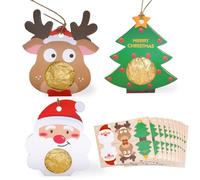 30Pcs Pendentif Noël Ballotin à Suspendre pour Bonbon Chocolat Motif Renne Sapin Père Noël Ornement Décoration Sapin