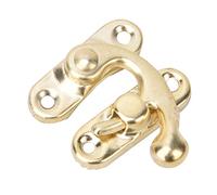 30Pcs Petite Boîte De Verrouillage Hasp, Antique De Droite Crochet Crochet Hasp Style Rétro De Verrou De Fer Crochet Hasp pour Bijoux Coffrets Cadeaux avec 120pcs[Hasp jaune crochet droit]Loquets