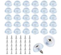 30pcs Pieds en Caoutchouc pour Planche à Découper, 1,6x1,5cm Antidérapants Pare-Chocs Caoutchouc avec Vis Pieds de Planche à Découper Ronds Coussin pour Meubles Électronique (Transparent)