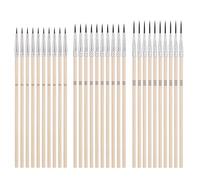 30pcs Pinceaux Peinture pour Détails Fins, #0#00#000 Précision Pinceaux Détails Miniatures Petit Pinceau à Doublure pour Micro-Figurines Modèles Art Huile Aquarelle Peinture (Couleur Bois)