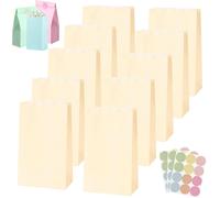 30pcs Pochette Cadeau Anniversaire Enfant,Sac Papier Cadeau Petit Avec 36 Autocollants 24x13x8cm,Pochette Cadeaux Papier Orange,Sachet Bonbon Anniversaire Pour Mariage,Noël,Halloween,Party