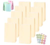 30Pcs Pochette Cadeau Anniversaire Enfant,Sac Papier Cadeau Petit avec 36 Autocollants 24x13x8cm,Pochette Cadeaux Papier Orange,Sachet Bonbon Anniversaire pour Mariage,Noël,Halloween,Party