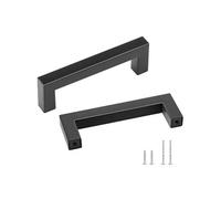 VEVOR 30PCS Poignée Meuble Armoire de Cuisine Carrée Acier Inox 96 mm Noir Mat