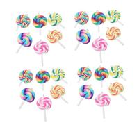 30pcs Polymer Argile Lollipop Pendant charmes Décorations de bonbons colorés légers pour le collier de bracelet DIY Bijou de boucle d'oreilles