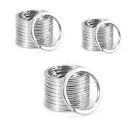 30PCS Porte-Clés en Acier Inoxydable, 20/25/30mm, Métal Alliage Anneau Porte Clef, Anneaux de Clé Résistants pour Maison, Voiture, DIY et Accessoires