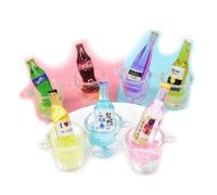 30pcs Résine Mini Boissons Bouteilles Ornament Artisanat Accessoires Slime Charms Ensemble Mixed DIY Miniature Scène Layout Micro Décoration de la Maison