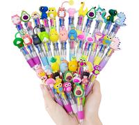 30pcs Retractable Ballpoint Pen-4 Colors Mini Multicolor Creative Soft Cartoon Pen, Retractable Ballpoint Pen School Supplies For Kids Students Homework School Office Gifts