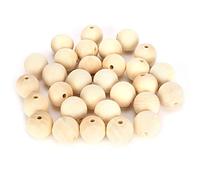 30Pcs Round Wooden Beads, Round Beads Wooden Perforated Ball Spacer Jewelry Decoration Making Accessories for DIY Craft Making 40mm