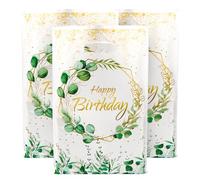 30Pcs Sac Cadeau Anniversaire Sachet Bonbon Biscuit Pochette Joyeux Anniversaire Happy Birthday Fête pour Enfant Fille Garçon (Verdure)