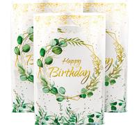 30pcs Sac Cadeau Anniversaire Sachet Bonbon Biscuit Pochette Joyeux Anniversaire Happy Birthday Fête Pour Enfant Fille Garçon (Verdure)