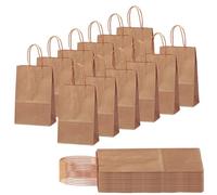 30Pcs Sac Papier Cadeau avec Poignées 15x8x21cm,Pochette Cadeaux Papier Marron,Pochette Cadeau Anniversaire Enfant, Sachet Bonbon Coloré pour Mariage, Halloween,Anniversaire,Noël,Party