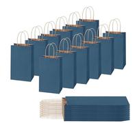 30Pcs Sac Papier Cadeau avec Poignées 15x8x21cm,Pochette Cadeaux Papier Noir Foncé,Pochette Cadeau Anniversaire Enfant, Sachet Bonbon Coloré pour Mariage, Halloween,Anniversaire,Noël,Party