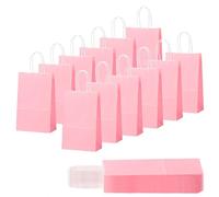 30Pcs Sac Papier Cadeau avec Poignées 15x8x21cm,Pochette Cadeaux Papier Rose,Pochette Cadeau Anniversaire Enfant, Sachet Bonbon Coloré pour Mariage, Halloween,Anniversaire,Noël,Party