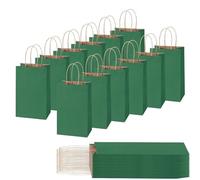 30Pcs Sac Papier Cadeau avec Poignées 15x8x21cm,Pochette Cadeaux Papier Vert Foncé,Pochette Cadeau Anniversaire Enfant, Sachet Bonbon Coloré pour Mariage, Halloween,Anniversaire,Noël,Party