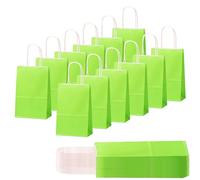 30Pcs Sac Papier Cadeau avec Poignées 15x8x21cm,Pochette Cadeaux Papier Vert,Pochette Cadeau Anniversaire Enfant, Sachet Bonbon Coloré pour Mariage, Halloween,Anniversaire,Noël,Party