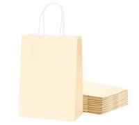 30Pcs Sac Papier Cadeau Petit Format avec Poignées,Pochette Cadeaux Papier Kraft Abricot,Pochette Cadeau Anniversaire Enfant, Sachet Bonbon Coloré pour Halloween,Anniversaire,Noël,Party,Mariage