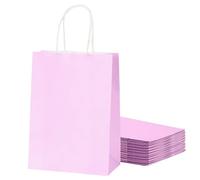 30Pcs Sac Papier Cadeau Petit Format avec Poignées,Pochette Cadeaux Papier Kraft Orange,Pochette Cadeau Anniversaire Enfant, Sachet Bonbon Coloré pour Halloween,Anniversaire,Noël,Party,Mariage