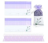 30PCS sachets de Lavande vides, avec Impression Florale Violette, à remplir, Contre Les Mites, Sacs parfumés réutilisables à remplir soi-même pour Lavande, épices, Herbes