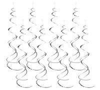 30pcs Sécorations Fête Suspendues Tourbillon, Réutilisable Sécorations Spiral à Plafond Argent Guirlandes à Spirales Suspensions Décoration Serpentins pour Anniversaire Mariage Fête Prénatale