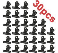 30pcs Small Bulldog Paper Clips,Multifunctional Clip For Photo Stands,Office And Kitchen (Black 22mm)