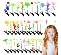 30pcs Sprouts Clips Rave Clips Funny Cute Plant Plante de cheveux Mythme Style Accessoires pour les fêtes, rassemblement familial, Sprouts portant quotidiennement Rave