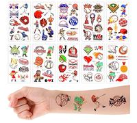 30pcs Tatouages Temporaires de Baseball, Autocollants de Tatouages de Sport Tatouages de Sport Temporaires pour la Décoration d'Anniversaire Filles Garçons Enfants Classe École Prix Récompenses