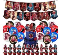 30PCS The Rise of Red Birthday Decorations Descendants Kids Theme Party Decorations Convient Pour Les Décorations d'Anniversaire d'Enfants, y Compris Les Ballons Et Les Tirez Le Drapeau
