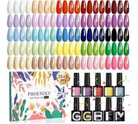 30Pcs Vernis Semi Permanent 25 Couleurs Vernis Gel Uv Semi Permanent Avec 1 Base Coat 4 Top Coat Brillant Matt Et Glitter Lo[YG108]