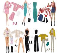30pcs Vêtements de Poupée et Accessoires pour Poupée de 11,5 Pouces, y Compris 1 Tenue avec Bandeau, Valise, 4 Robes, 6 Tops et 6 Pantalons ou Jupes et 10 Paires de Chaussures pour poupée de 29cm