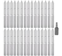 30pcs Vis à Double Filetage - Avec 1 Embout Torx M6*60mm Galvanisé Cintre Boulon Vis Double Filetage, Boulons De Suspension Torx Pour Le Raccordement De Meubles En Bois Et L'Installation ÉLectrique