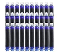 30Pièces Cartouches d'encre pour stylo-plume de taille standard internationale, rechargeables et génériques, avec un diamètre de 3,4 mm, encre bleue
