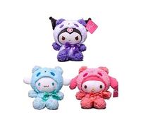 3pièces peluches Kuromi Kawaii Sanrio en peluche Cinnamoroll- My Melody Series 20CM Produit Générique Compatible