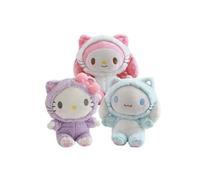 3pièces Simyron Kuromi en Peluche Hello Kitty Jouet Poupée Doux My Melody pour Enfants Enfants Cadeaux d'anniversaire 25CM Produit Compatible