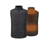 30seven, Gilet Chauffant Homme avec Powerbank, Coupe Régulière, sans Manches, Vêtement Léger Longue Autonomie, 4 Niveaux de Chauffe, Batterie Rechargeable et Chargeur Inclus, Noir, M