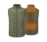 30seven - Veste Chauffante Sans Manches - Vêtement Coupe Classique pour Homme - Gilet Chauffant - Jusqu'à 3H de Chaleur Continue - Rapid Batteries et Chargeurs Inclus - Kaki - M