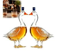 30th Anniversary 3d Sculpted Vodka Bottle,350ml Funny Goose Glass Whiskey Decanter,Frosted Texture Decorative Bar Liquor Decanter,for Home,Partys, Men Gift