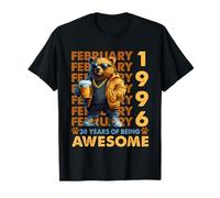 30th Birthday Cool Bear February 1996 Vintage 30 Years Old T-Shirt
