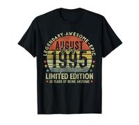 30th Birthday Gifts Vintage August 1995 30 Years Old For Men T-Shirt