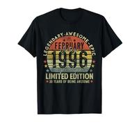 30th Birthday Legends February 1996 Vintage 30 Years Old T-Shirt