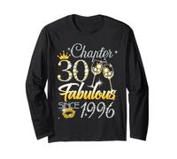 30th Birthday Queen Chapter 30 Fabulous Since 1996 Women Manche Longue
