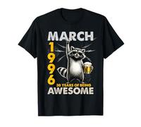 30th Birthday Raccoon Beer March 1996 Vintage 30 Years Old T-Shirt