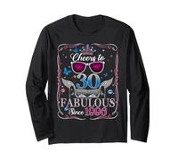 30th Birthday Women Cheers to 30 Years Fabulous Since 1996 Manche Longue