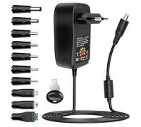 30W Adaptateur d'alimentation, Alimentation Universelle, Adaptateur Universel AC A DC Transformateur d'alimentation avec 10 Connecteurs DC pour 3V - 12V Appareils Ménagers Éclairage LED Moteur DC