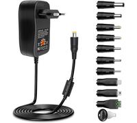 30W Alimentation Universelle AC DC 3V 4.5v 5V 6V 7.5v 9V 12V Adaptateur Multi - Tension avec Port USB 5V 2.1a,10 Connecteurs DC