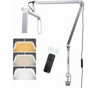 30W Desktop LED Video Light Remplissage en demi-lune pliable 3200K-5600K Dimmable avec support métallique C-Klemmreiber-Mount pour salon de beauté Make-up Live-Streaming Bed