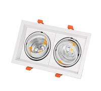 30W Double Head LED Embedded Interior Decor Ceiling Panel Light Clothing Ceiling Spotlight Bright Shopping Mall Market Panel Lamp Aluminum Metal Aisle Spot Lamp Fittings(White Light)