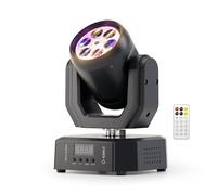 30W Mini Lyre LED Tête Mobile Lumière de Scène avec Télécommande,6 in1 Projecteur Lumière LED RGB Faisceau,Rotative Moving Head Effet Lumineux Éclairage Disco pour DJ Fête Bar Halloween Mariage,1PCS