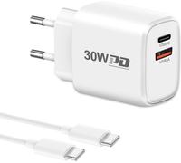 30w Usb C Charger With 2m Type C Cable, 2 Port Fast Ac Charger Adapter For Google Pixel 9pro Xl/9pro/9/8a/8pro/8/7/6/9 Pro Fold/Watch, Iphone 15 Pro Max, Samsung Galaxy S24 Ultra