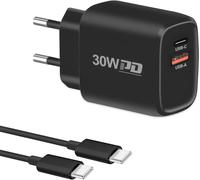 30w Usb C Chargeur Avec 2m Câble Type C, 2 Port Rapide Chargeur Secteur Adaptateur Pour Google Pixel 9pro Xl/9pro/9/8a/8pro/8/7/6/9 Pro Fold/Watch, Iphone 15 Pro Max, Samsung Galaxy S24 Ultra