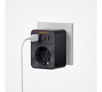 30W Usb Socket, 3600W Adapter With 4 Usb, Power Supply Charger For Phone And Appliances, Power Strip Adapter, Black